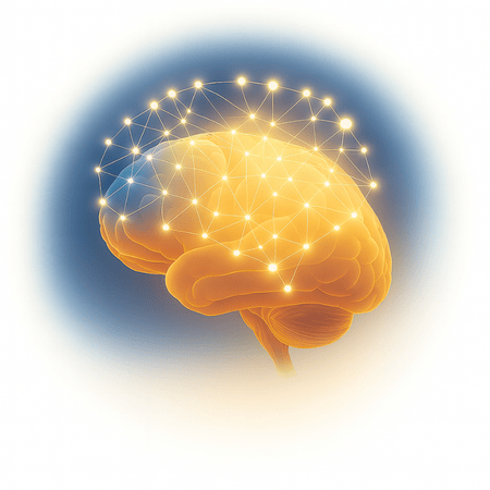 Immagine stilizzata di un cervello illuminato